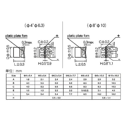 Capacitor Electrolítico SMD (22uF-2200uF, 6.3V-400V) - Pack 10 Unidades (Valores Surtidos)