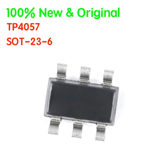 Chip Cargador Batería Litio-ion Lineal TP4057 (SOT-23-6, 500mA) (Nuevo Original, 10 Unidades)