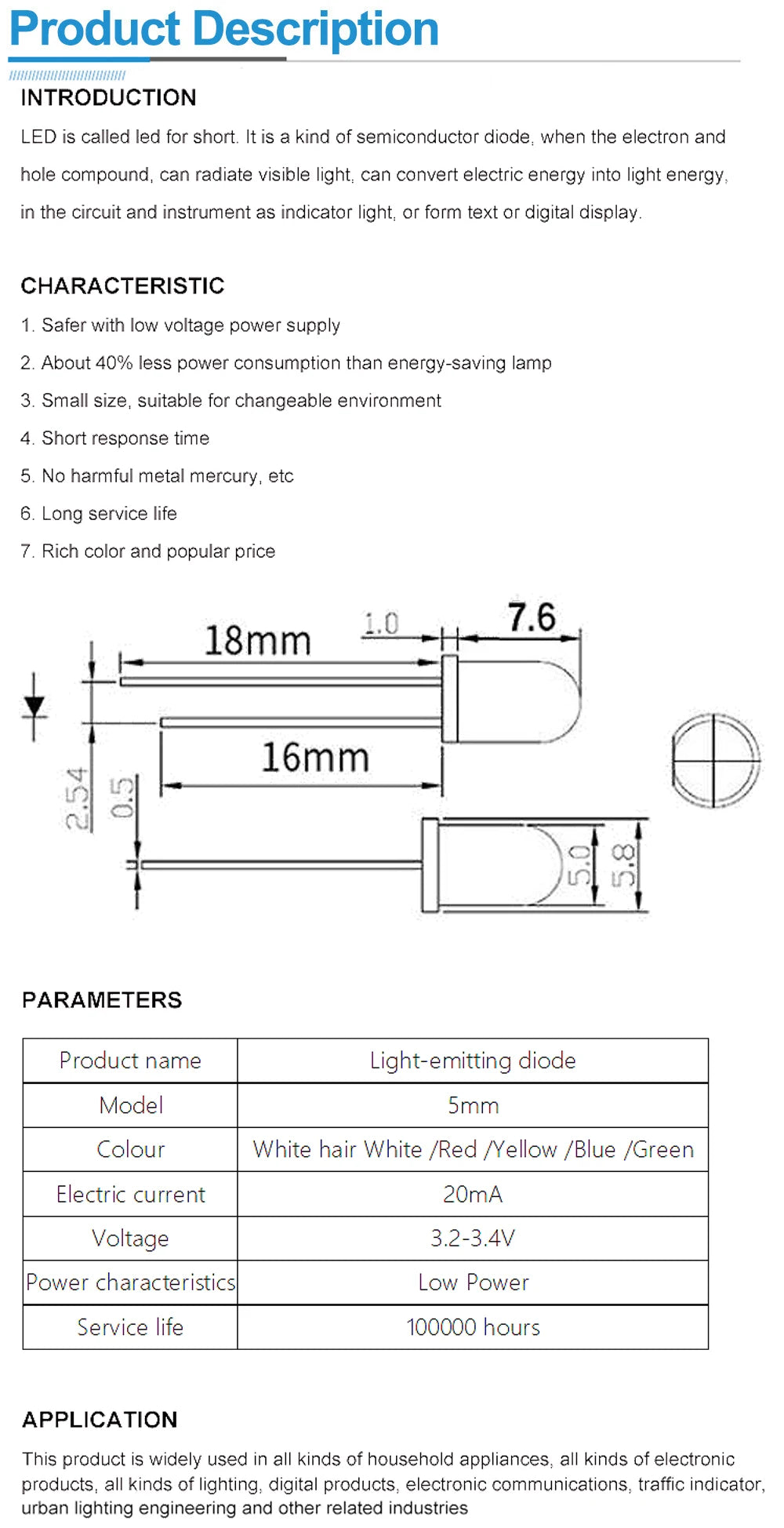 Kit Surtido Diodos LED 3mm/5mm (Blanco/Amarillo/Rojo/Verde/Azul) para DIY Electrónico (100 Piezas)