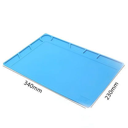 Alfombrilla Silicona ESD Aislante Térmica Resistente Calor para Soldadura Reparación Computadora/Teléfono (Kit Mantenimiento)