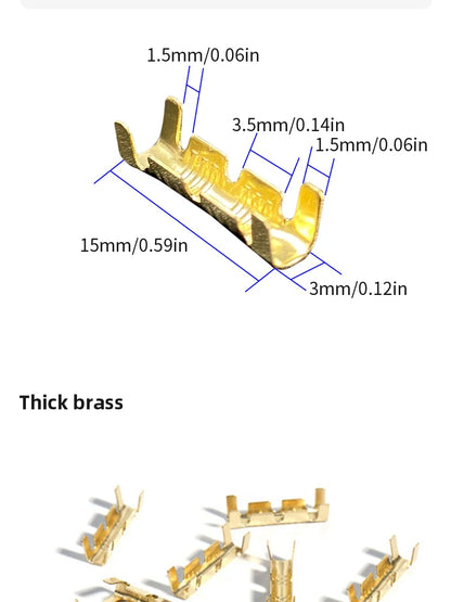 Terminal Conector Acoplamiento Tipo U Lengüeta (0.3-1.5mm²) Bloque Terminal Doble Conector (50/100/200 Unidades)