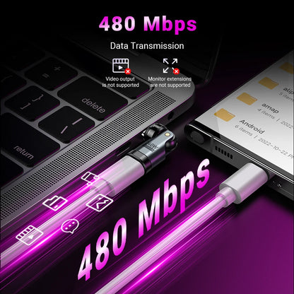 Adaptador Magnético OTG AUFU 9 Pines Tipo C Hembra a Tipo C/iOS/Micro Macho (PD 240W Carga Rápida) Convertidor para iPhone/Laptop