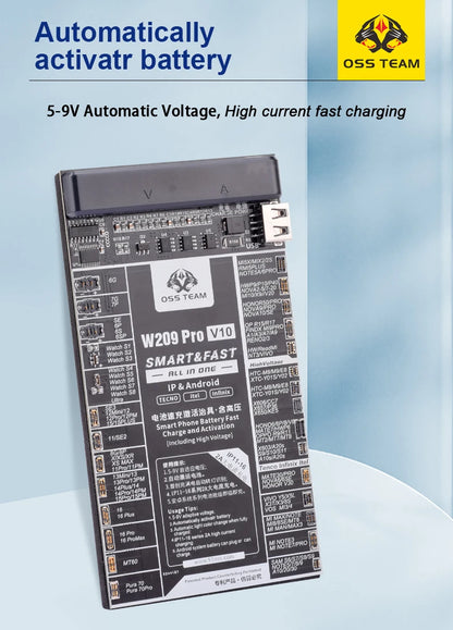 W209 Pro 2 IN 1 Battery Activation board for iPhone 6- 16Pro 16plus 16pro max Samsung Xiaomi Circuit Board Charging Tester