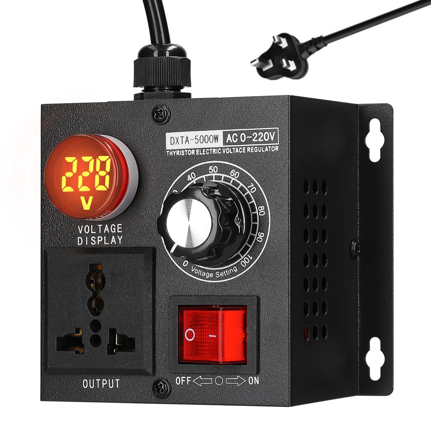 Regulador Voltaje AC 220V 4000W/5000W SCR Dimmer Ajustable Velocidad/Temperatura/Luz