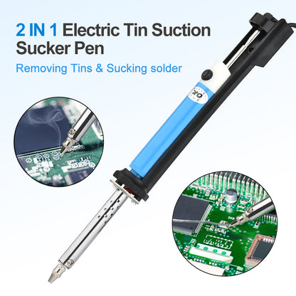 Pluma Succión Estaño Eléctrica AC 110V/220V (Cautín 30W) Máquina Desoldadora Succión Vacío PCB Herramienta Soldadura