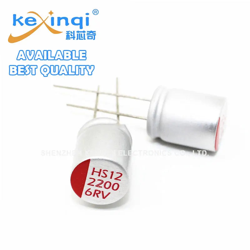 Capacitor Electrolítico Sólido Polímero Aluminio Conductivo (100uF-4700uF, 6.3V) - Pack 10 Unidades (Valores Surtidos)