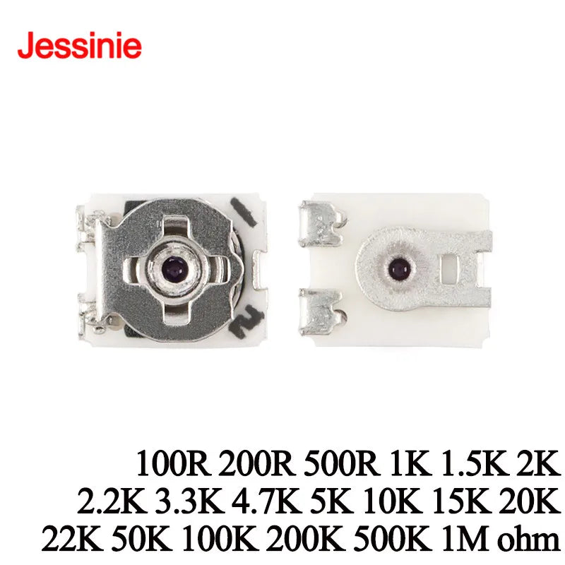 Potenciómetro Trimmer SMD 3x3mm Ajustable (100Ω-1MΩ) - Pack 20 Unidades (Valores Surtidos)