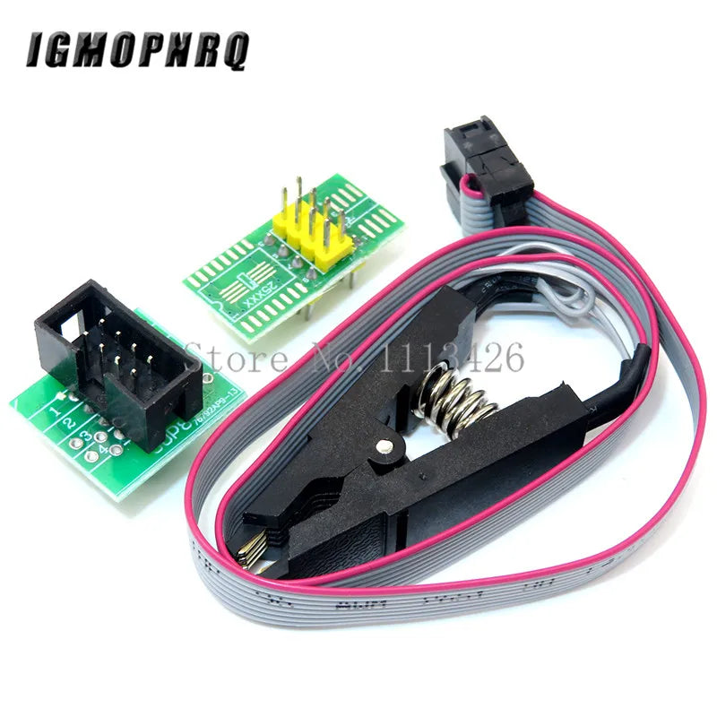 Kit Programador USB CH341A 24/25 Series EEPROM Flash BIOS + Clip Test SOIC8/SOP8 (Variante CH)