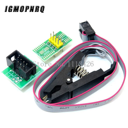 Kit Programador USB CH341A 24/25 Series EEPROM Flash BIOS + Clip Test SOIC8/SOP8 (Variante CH)