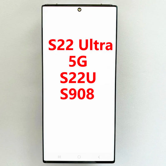 Pantalla 6.8" Super AMOLED con Marco y Digitalizador Táctil para Samsung S22 Ultra (S22U/S908B/S908U) (Con Defecto Estético)