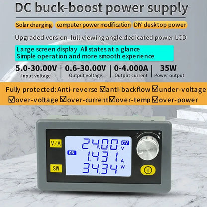 Módulo Convertidor Buck-Boost CC/CV DC 6-36V a 5-30V 35W/80W Fuente Alimentación Ajustable Step-Down/Up Estabilizada