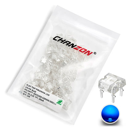 100pcs LED Piranha Flat Top Light Emitting Diode Lamp White Red Green Blue Yellow Color 2V 3V Indicator DIY DIP PCB Circuit Bulb