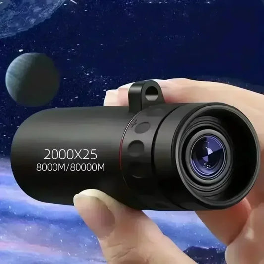 Telescopio Monocular HD 2000x25 Mini Portátil para Teléfono Móvil con Soporte (Camping/Caza/Avistamiento Aves)