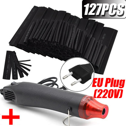 Kit Tubo Termoretráctil 2:1 Envoltura Cable Aislante Protección Conexión (127/530/580 Piezas) (Opción Pistola Aire Caliente)