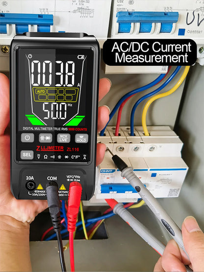 Multímetro Digital Inteligente USB (9999 Cuentas) - Pantalla Grande, AC/DC, Capacitancia, Ohm, Hz, Temp