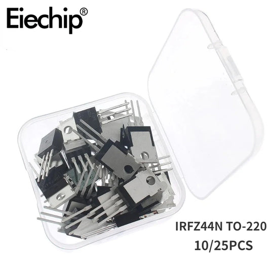 MOSFET Canal-N IRFZ44N TO-220 55V 49A - Lote 10-25 Piezas