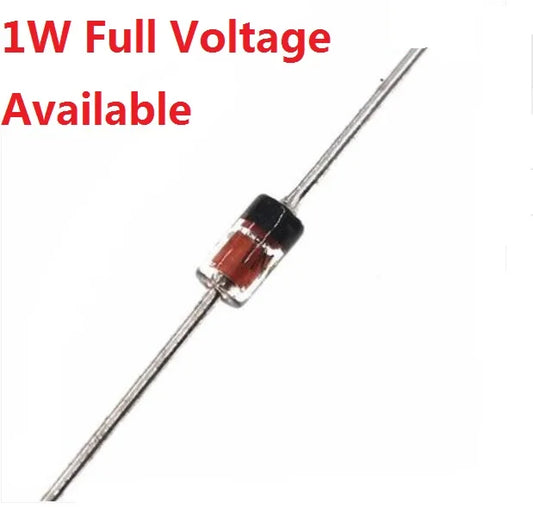 Diodo Zener 1W 1N47xxA (3V-5.1V, DO-35) - Pack 50 Unidades (Valores Surtidos)