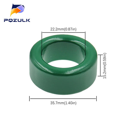 Núcleo Toroide Ferrita/Hierro Verde (36x23x15mm) para Inductores/Transformadores - Lote 2 Piezas