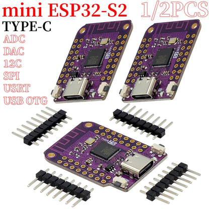 Placa WiFi IoT ESP32 S2 Mini (ESP32-S2FN4R2, 4MB Flash, Tipo C) compatible Arduino/MicroPython (1/2 Unidades)