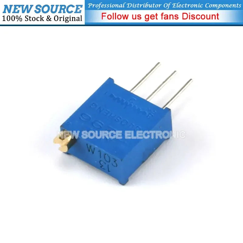 10PCS 3296W Potentiometer Precision Adjustable Resistance Multi-turn Trimming 1K 2K 5K 10K 100K 103 100R Trimmer Potentiometer