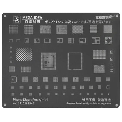 QIANLI MEGA-IDEA Black BGA Reballing Stencil Multifunction Universal Net for iPhone 6-16 Pro Max Planting Tin Steel Mesh tools