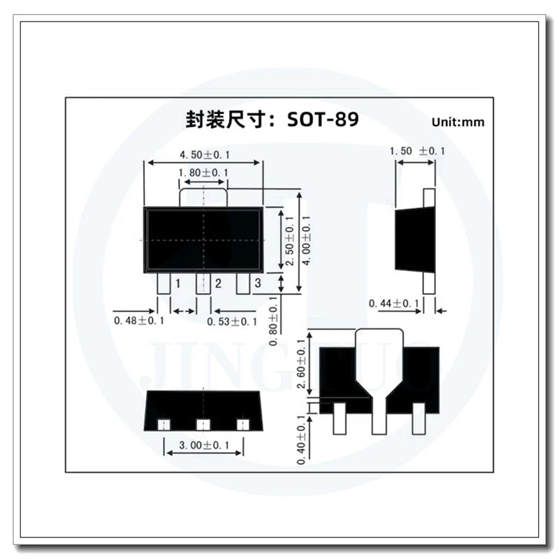 Transistor NPN 2SD882 SMD SOT-89 30V 3A - Lote 10 Piezas