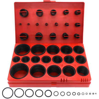 Set Surtido O-Rings Goma Nitrilo 32 Tamaños Universales (Junta Sello) para Plomería/Automotriz/Grifo Reparación (225/419 Piezas)