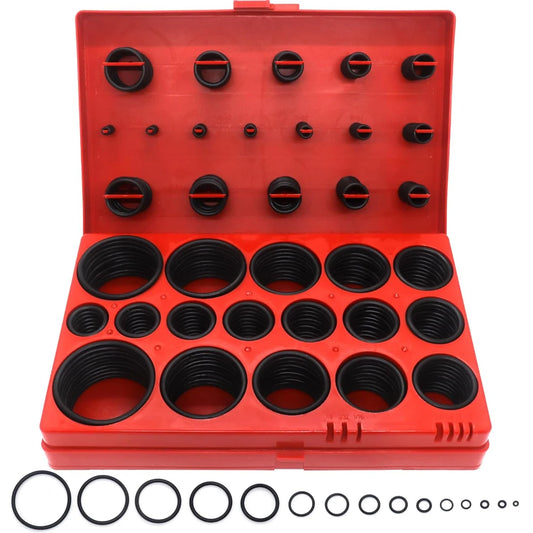 Set Surtido O-Rings Goma Nitrilo 32 Tamaños Universales (Junta Sello) para Plomería/Automotriz/Grifo Reparación (225/419 Piezas)