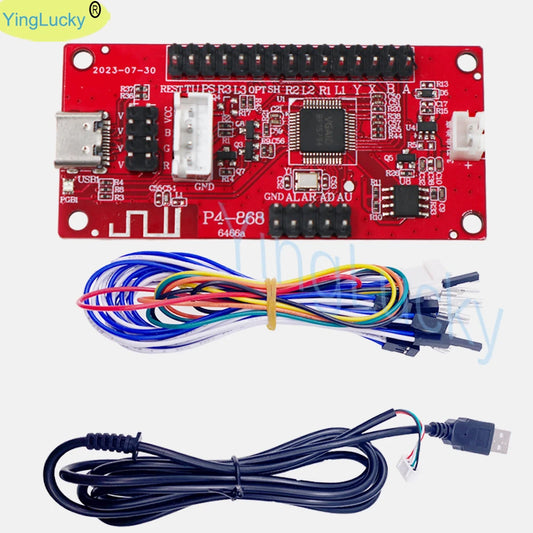 Placa Encoder PCB Joystick Arcade Inalámbrico Bluetooth USB Zero Delay (Controlador 3 en 1) para Sanwa/PC/PS3/PS4 DIY