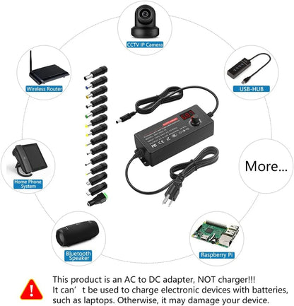 Fuente Poder Ajustable 72W (DC 3V-24V Variable) Adaptador Universal AC/DC Switching (100-240V)