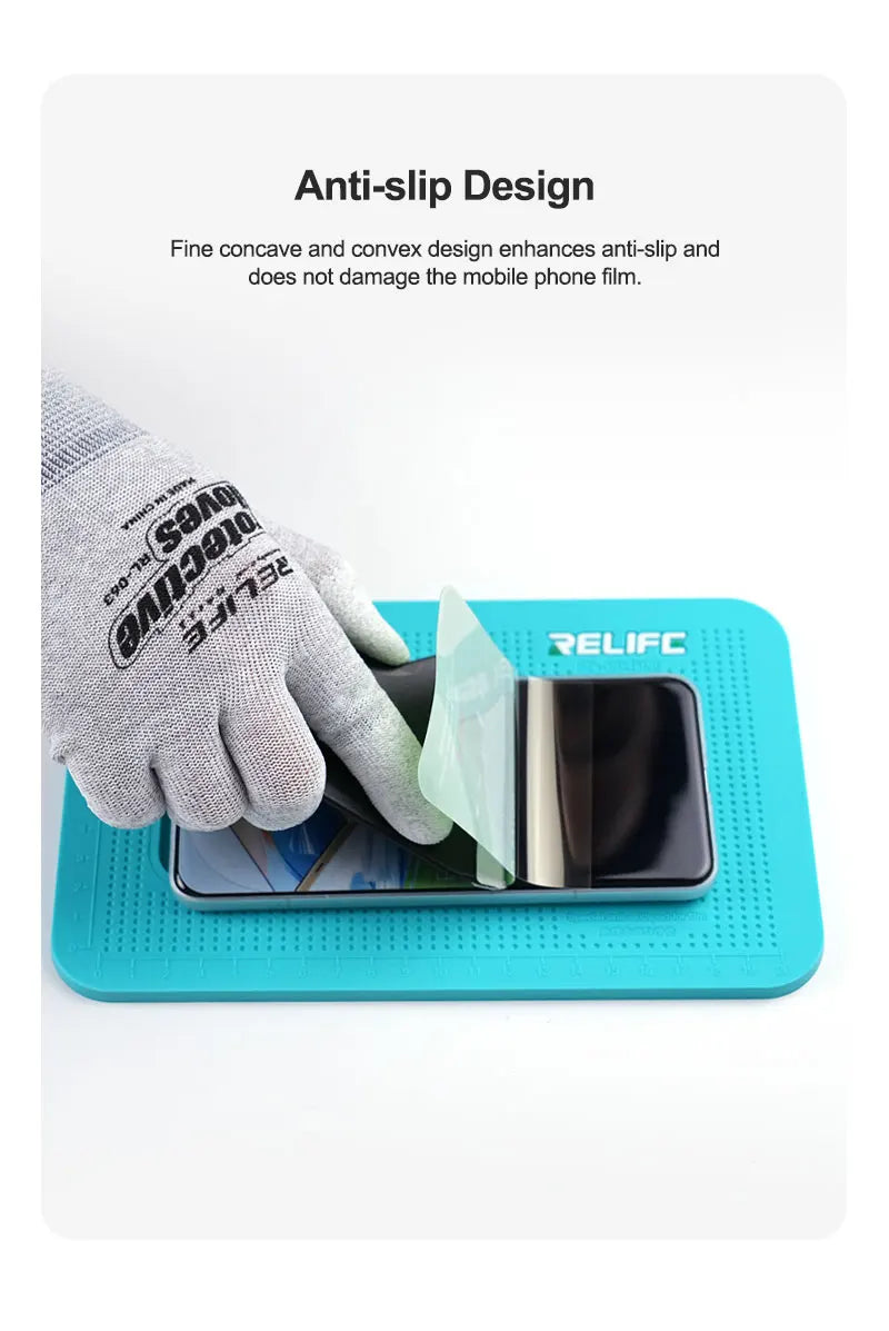 Almohadilla Silicona Antideslizante Profesional Relife RL-004DM para Reparación (Compatible Múltiples Dispositivos, Protección Cámara)