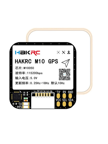 Módulo GPS HAKRC M10 (5V, 25x25mm) con Compás QMC5883 (Doble Protocolo) para Aviones RC FPV Largo Alcance