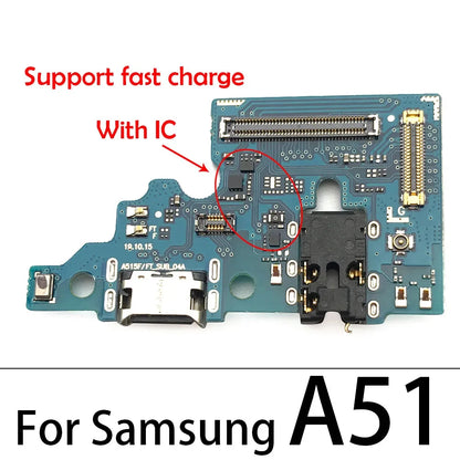 Placa Puerto Carga USB con Conector Dock y Micrófono para Samsung Galaxy A10/A20/A21S/A30/A31/A40/A41/A50/A51/A60/A70/A71