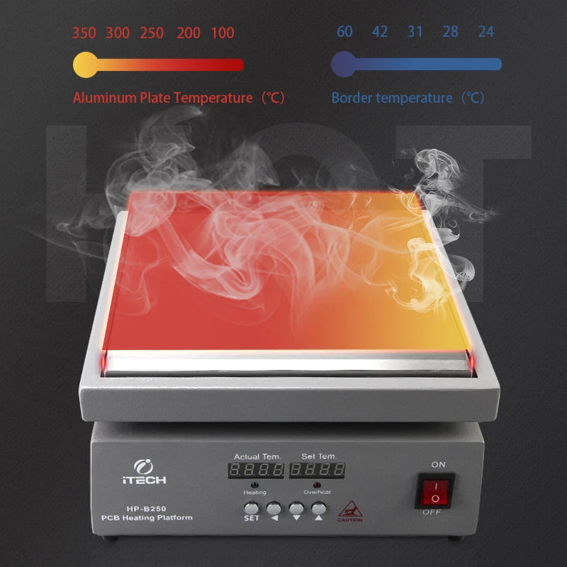 Plataforma Calefactora PCB de Alto Rendimiento con Display Digital (Temperatura Constante) ITECH HP-B100/B150/B180