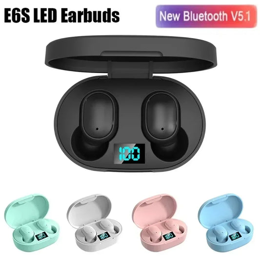 Auriculares Inalámbricos E6S TWS Bluetooth con Micrófono (Cancelación Ruido) para iPhone/Xiaomi