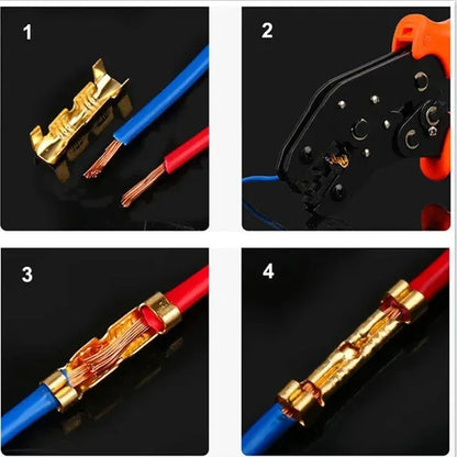 Conector Terminal Rápido Forma U 453 (Diente Pequeño, Fascia) para Cable 0.5-1.5mm² (50 Unidades)