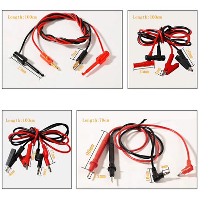 Puntas Prueba Multímetro Universales - Cable Banana Plug a Pinzas Cocodrilo