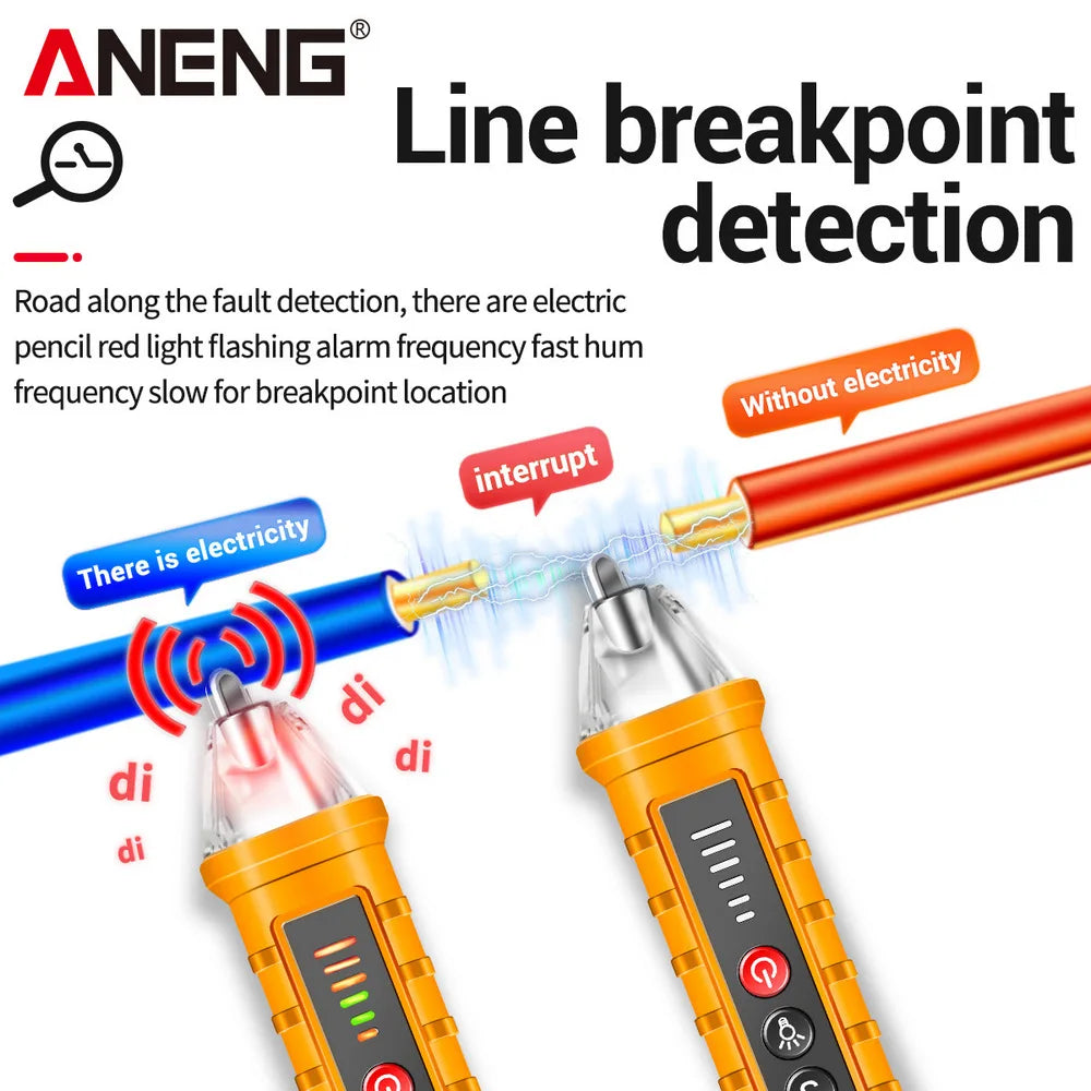 Lápiz Detector Voltaje AC Sin Contacto ANENG VD802 (12V-1000V) Indicador Eléctrico LED