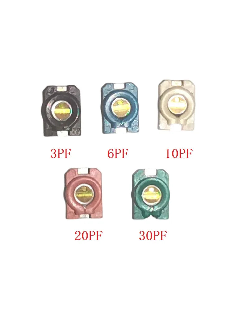 Capacitor Trimmer Cerámico SMD SEHWA Ajustable (3pF/6pF/10pF, 4.5x3.2mm) - Pack 5 Unidades (Valores Surtidos)