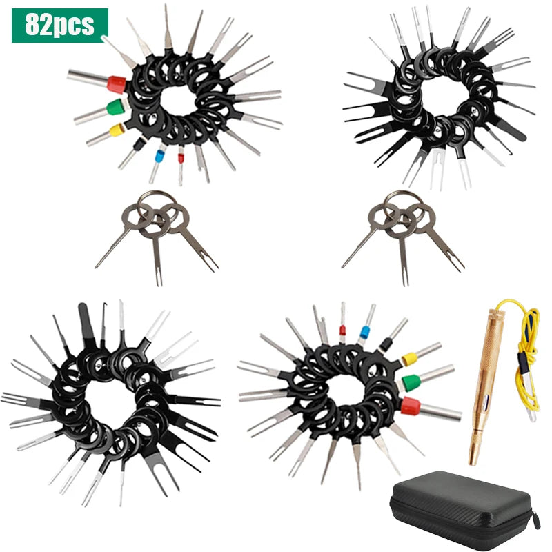 Kit Herramienta Extracción Terminales Enchufe Automotriz (Extractor Pines Conector Cable Eléctrico) para Reparación Autos
