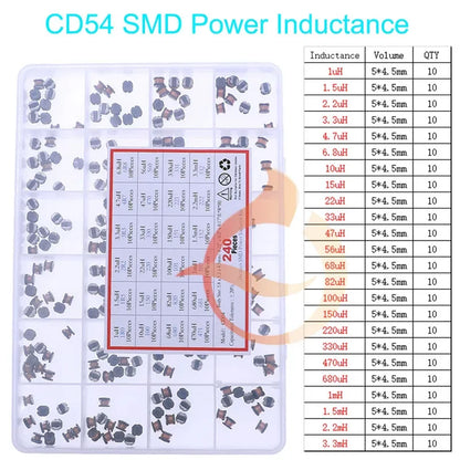 Kit Surtido Inductores SMD/DIP - Varios Valores (2.2uH a 100mH)