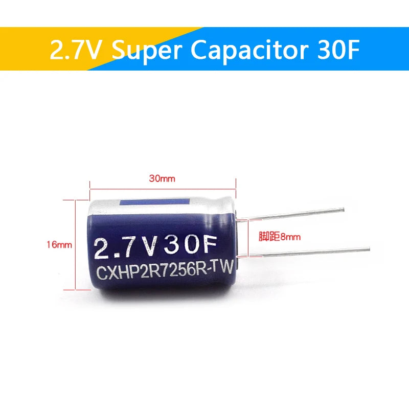 Supercapacitores Farad 2.7V - Varios Valores (0.5F a 60F)