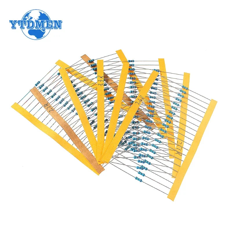 Kit Resistencias Película Metálica 1/4W 1% (2 Ohm - 3.3 Ohm) para Reparación Airbag Auto (120 Unidades)