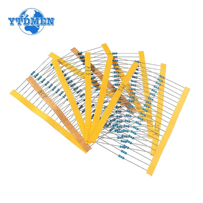 Kit Resistencias Película Metálica 1/4W 1% (2 Ohm - 3.3 Ohm) para Reparación Airbag Auto (120 Unidades)