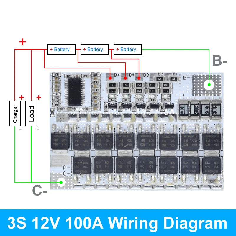 3s/4s/5s Bms 12v 16.8v 21v 3.7v 100a Li-ion Lmo Ternary Lithium Battery Protection Circuit Board Li-polymer Balance Charging