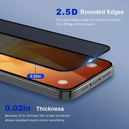 Protector Pantalla Privacidad Anti-Espía Cobertura Completa 8K para iPhone 11-16 Pro Max/Mini/XR/X/XS (5 Unidades)