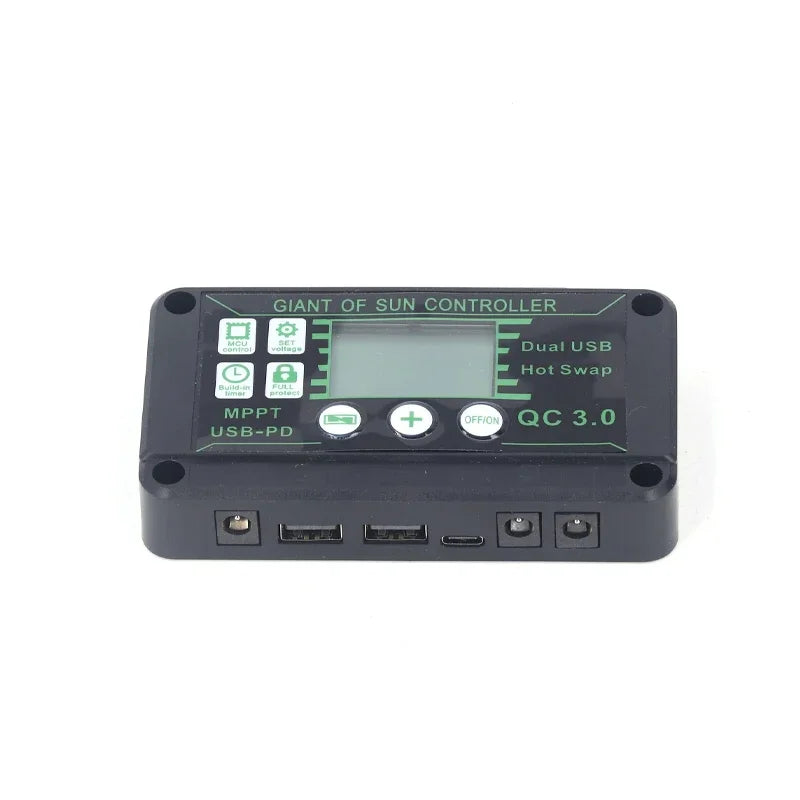 Controlador Carga Solar MPPT 10A-100A 12V/24V Max PV 50V Regulador Panel Dual USB Auto Display