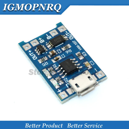 5pcs 5V Micro USB 1A 18650 TP4056 Lithium Battery Charging Board With Protection Charger Module 1A