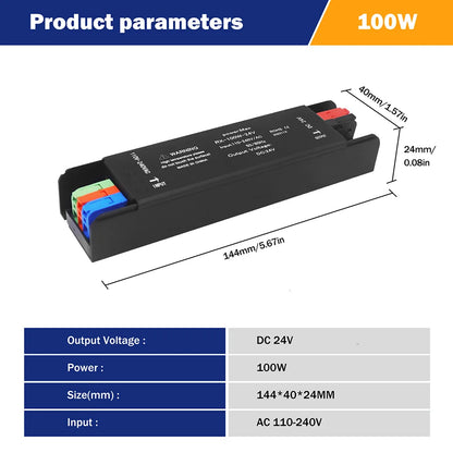Transformador Fuente Alimentación Ultra Delgado 110V/220V a 12V/24V (60W-400W) Driver LED/CCTV