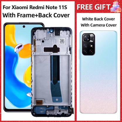 6.43"AMOLED For Xiaomi Redmi Note 11S Display 2201117SG,SI,SY,SL Screen Touch Glass Digitizer For Redmi Note11S LCD With Frame
